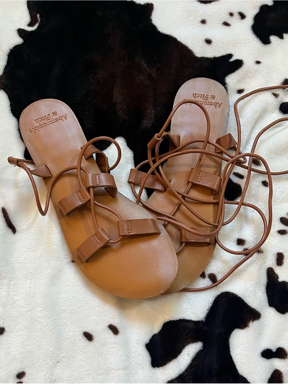 Abercrombie & Fitch Brown Strappy Lace-Up Sandals